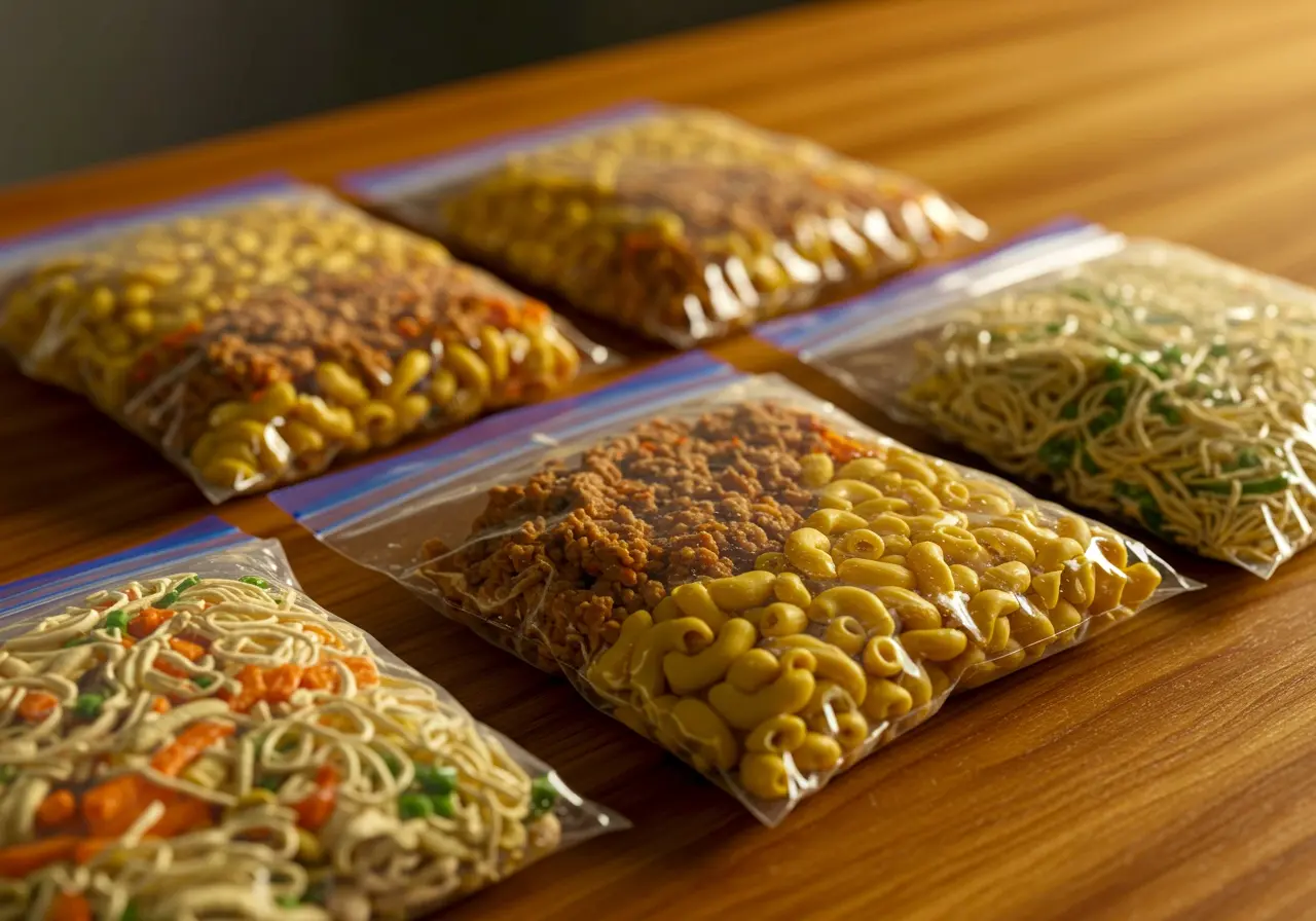 Trek-Verpflegung in Ziplock-Beuteln