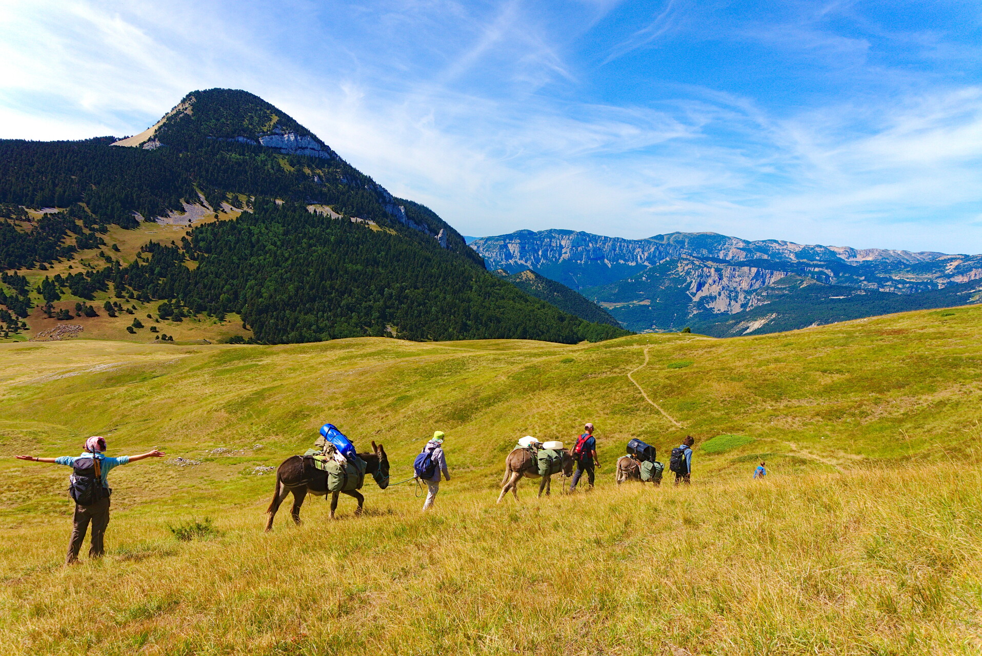 Eseltrekking in den Südalpen